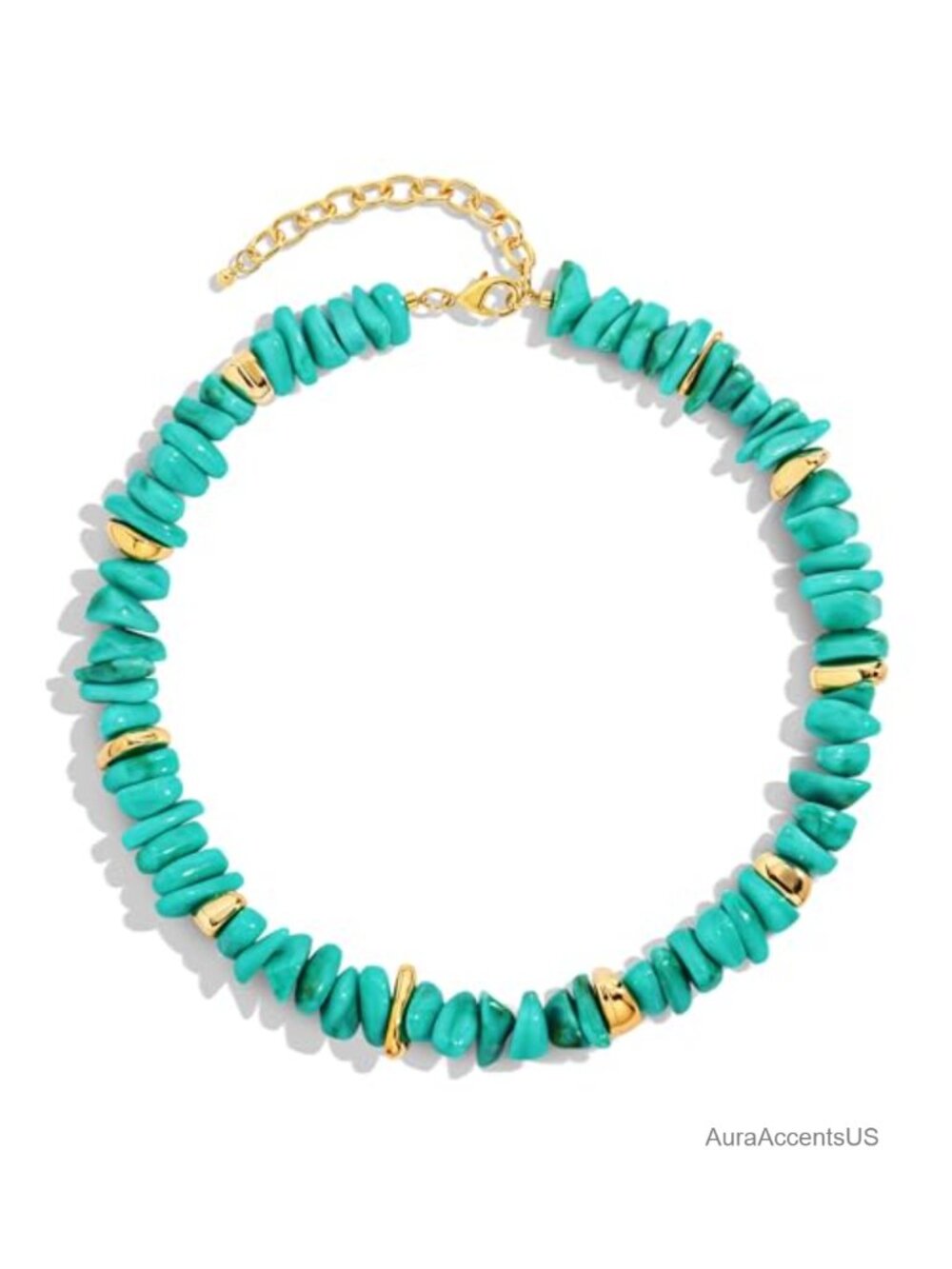 Irregular Beaded Resin Necklace Lobster Clasp Large Lightweight Gift